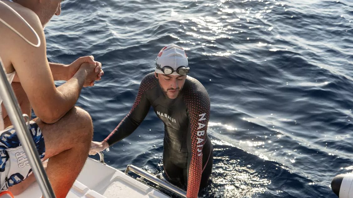 Currents and jellyfish force Noam Yaron to abandon historic Mediterranean swim