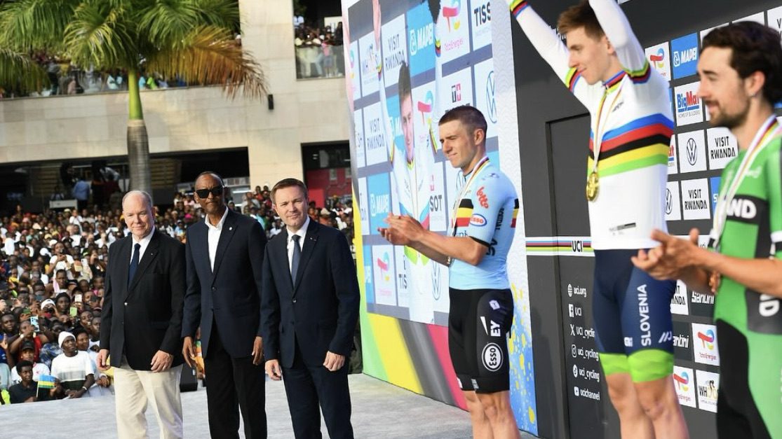 Prince Albert II attends historic Cycling World Championships in Kigali