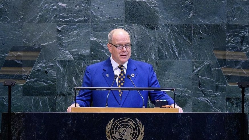 Prince Albert II addresses United Nations General Assembly, meets Ukrainian President Zelensky