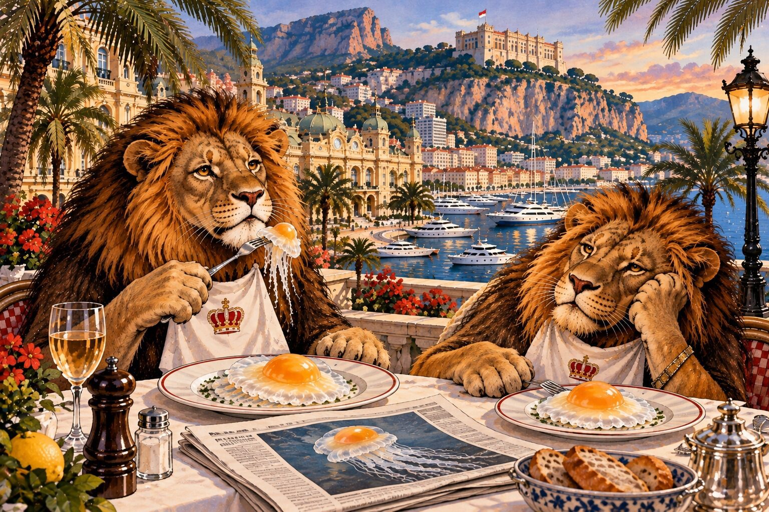 Lions et œufs au plat